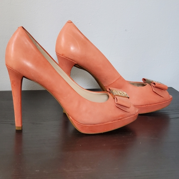Coach Peep Toe Heels sz 9 - Picture 4 of 9